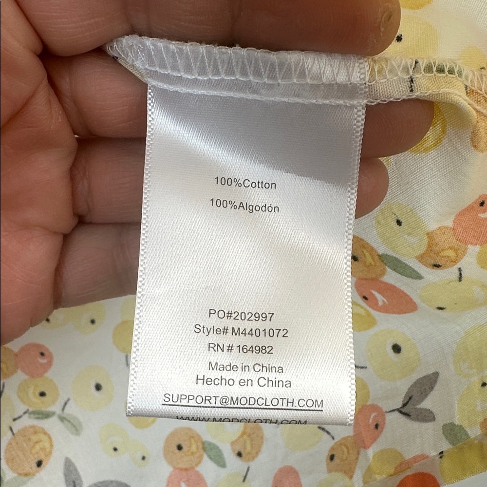 NEW ModCloth Fruit Print Ruffle Sleeveless Tank Top Cotton Peplum Blouse Size 2X - Picture 15 of 16